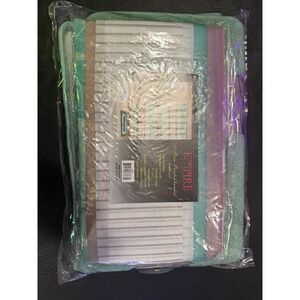 Empire‎ Zen 15 Piece Bathroom Set Shower Curtain 2 Bath Mats 12 Hooks Green Teal